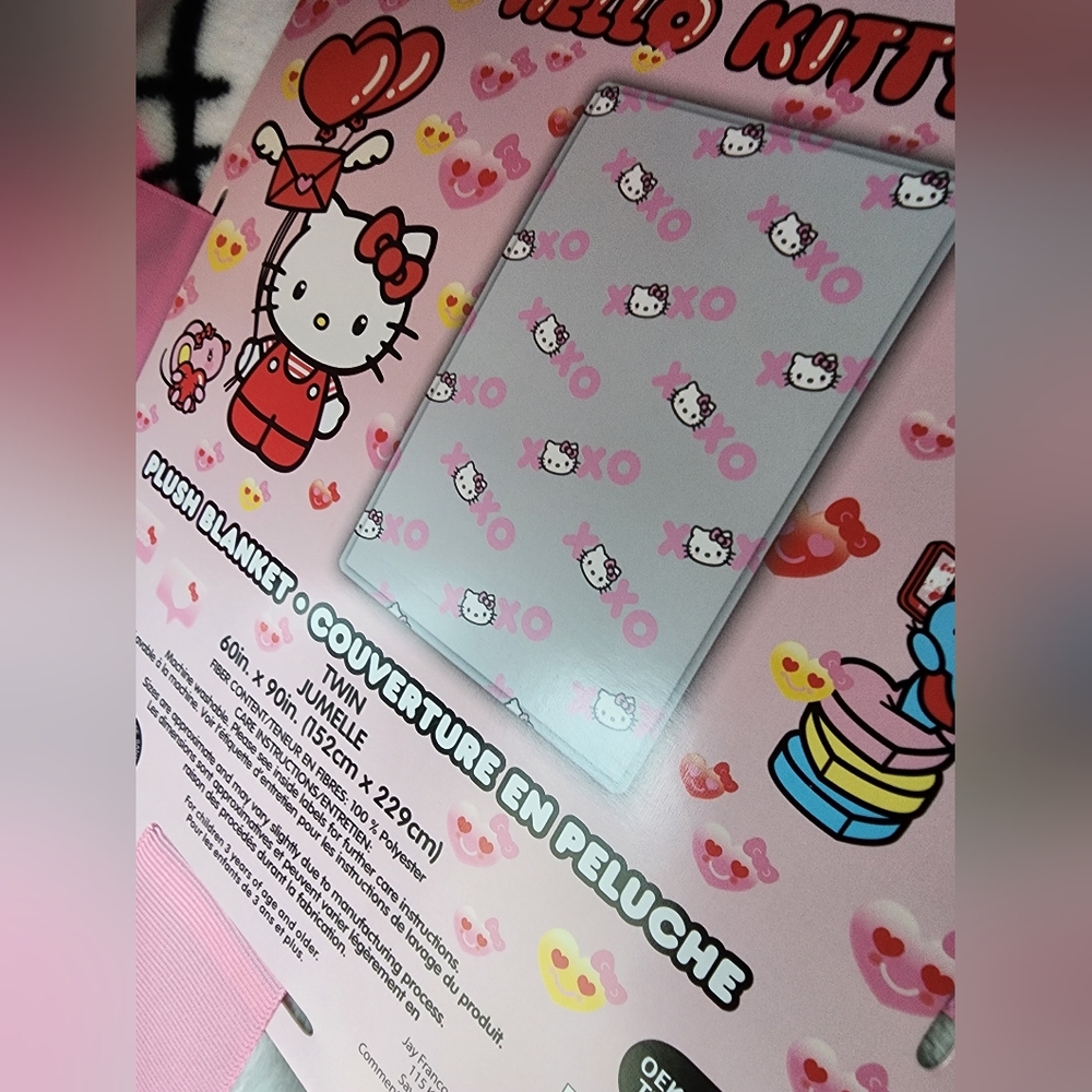 Hello kitty valentines day throw blanket twin